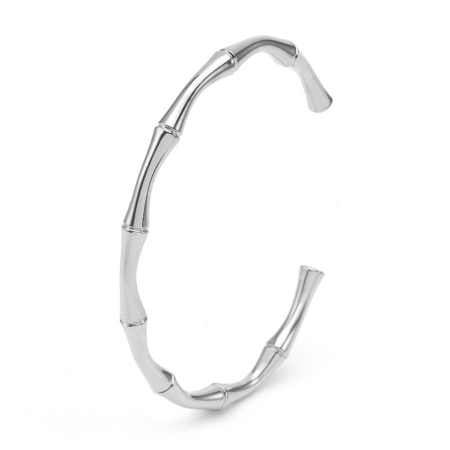 Kenzo Stainless Steel Open Bamboo Bracelet