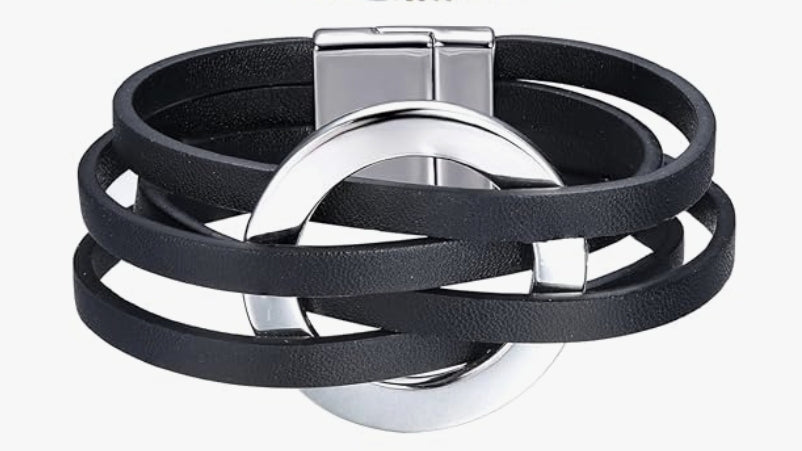 Black weaved magnetic bracelet