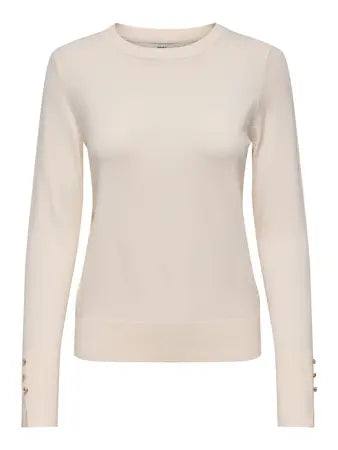 JDY Button Detail Cream Jumper