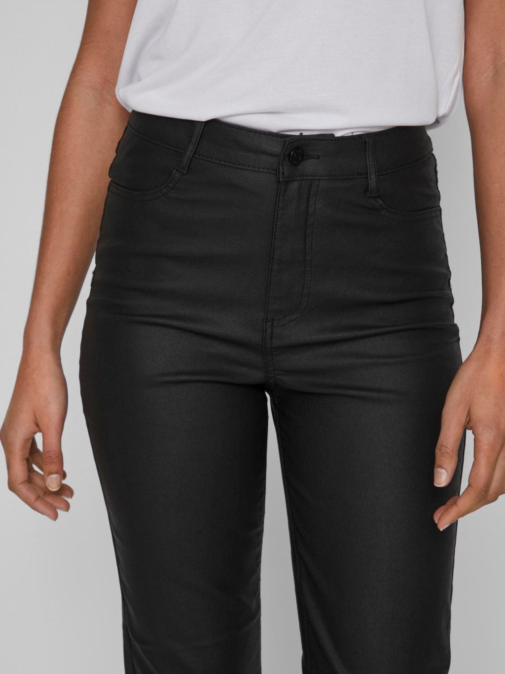 VILA coated straight leg pants size 6