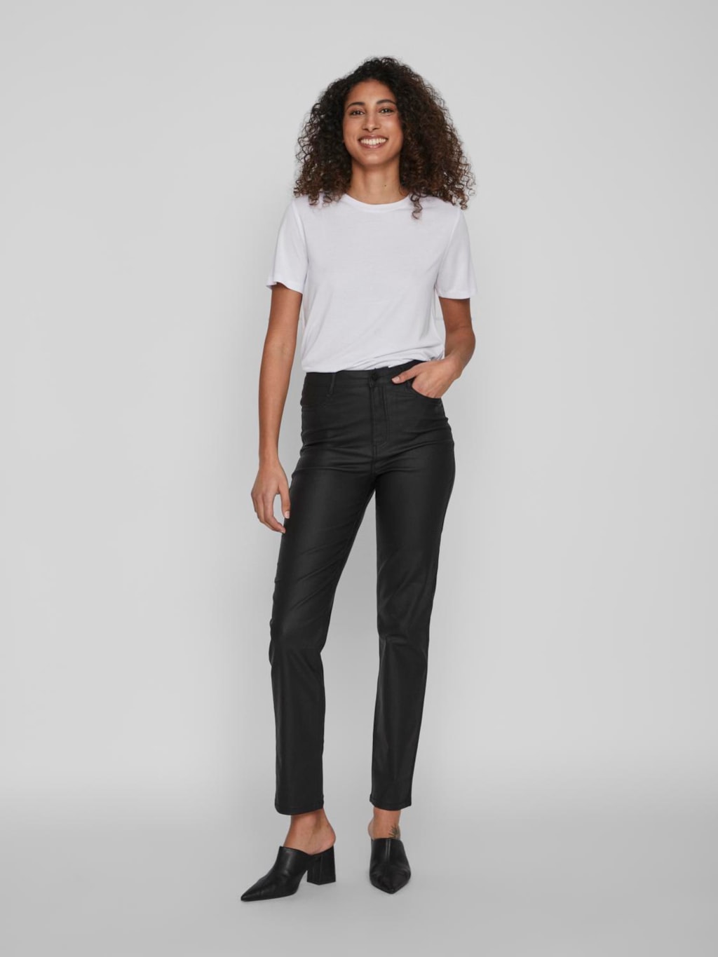 VILA coated straight leg pants size 6