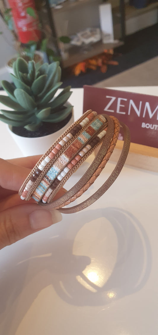 Boho Beaded Magnetic Wrap Bracelet