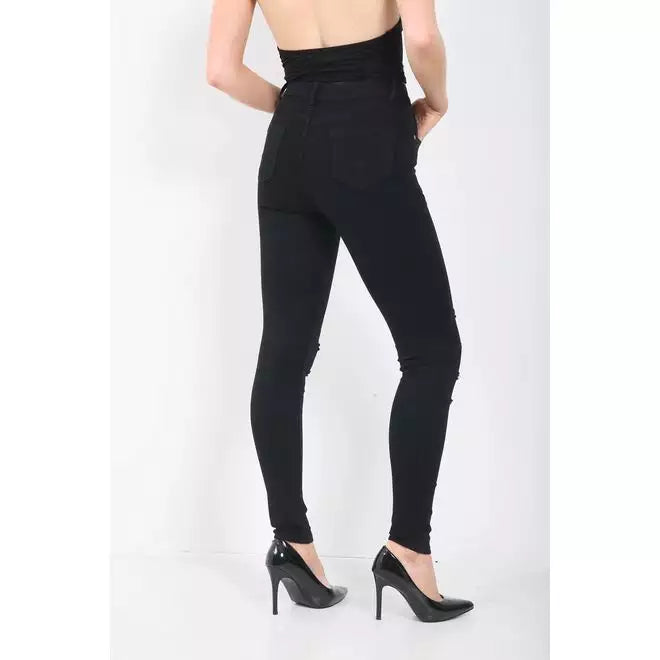 High waisted skinny black jeans size 6