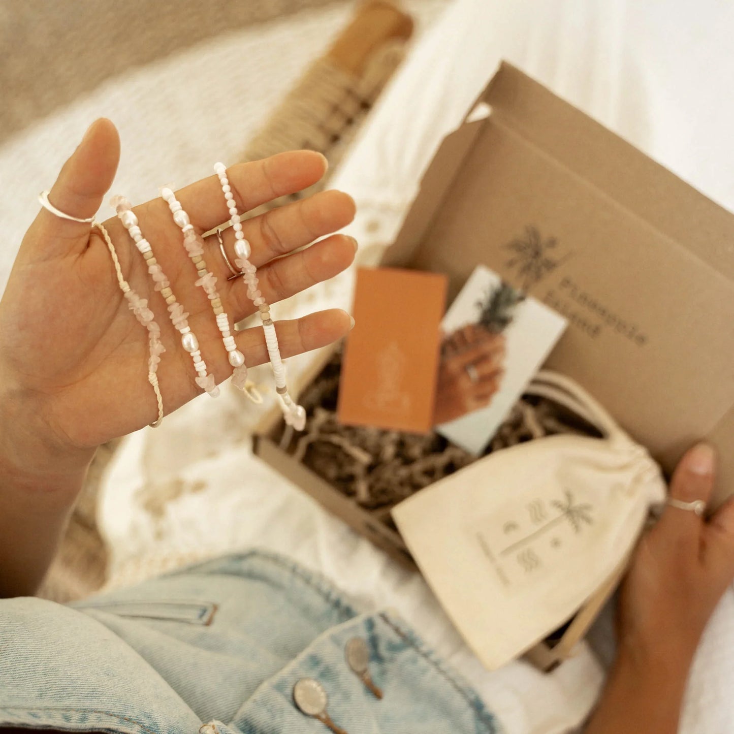 Love is Here Letterbox Gift Set -  Rose Quartz