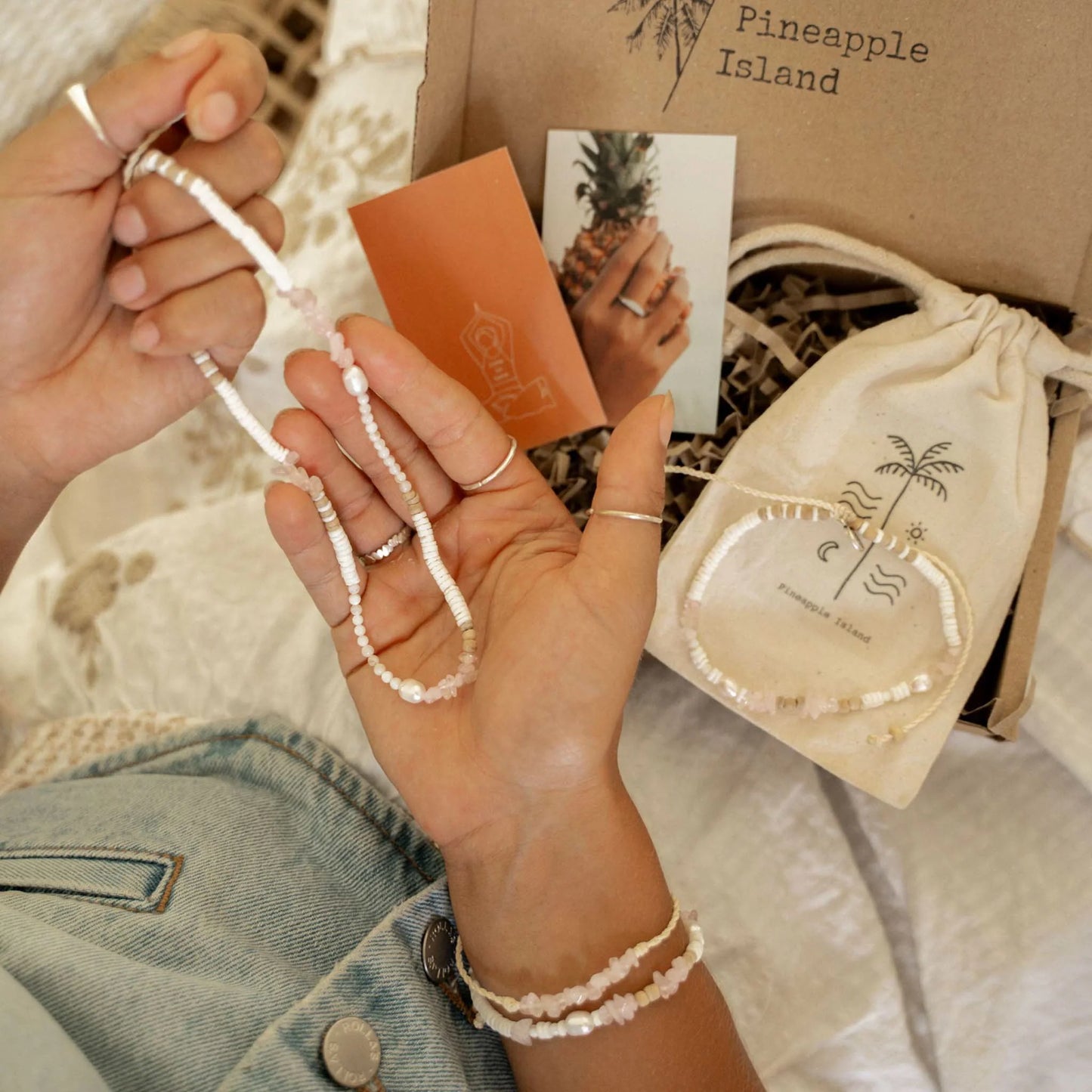 Love is Here Letterbox Gift Set -  Rose Quartz