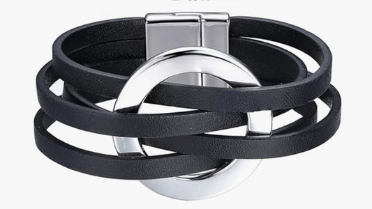 Black weaved magnetic bracelet