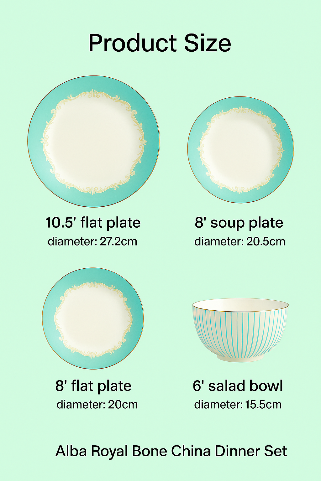 Alba Royal Bone China Dinner Set - 16 | 24 Piece