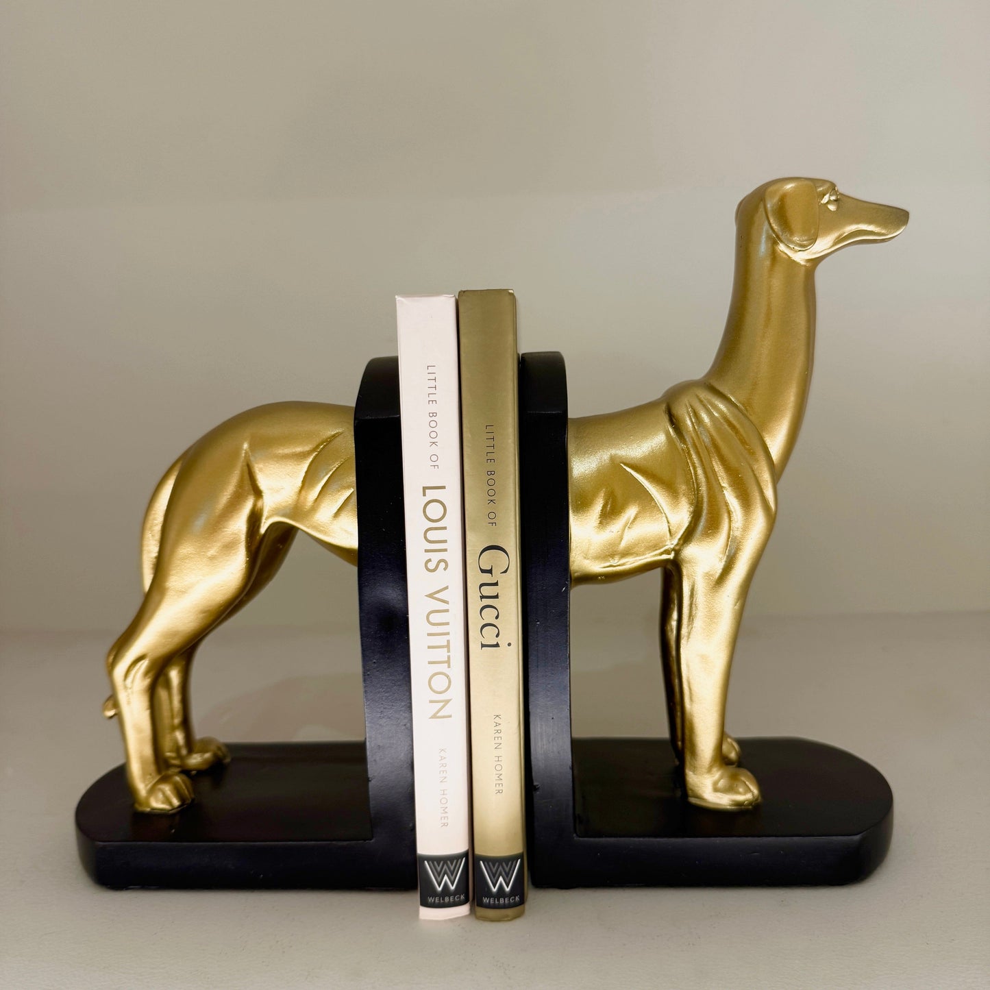 Gold & Black Greyhound Decorative Bookends