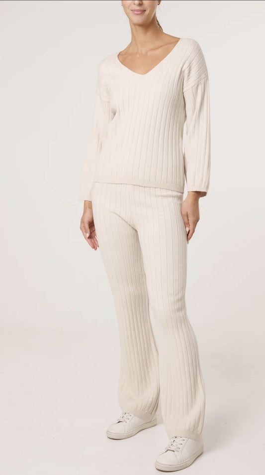 Knitted Coord Set in Stone