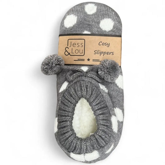 Snug as a bug grey slippers