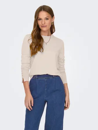 JDY Button Detail Cream Jumper