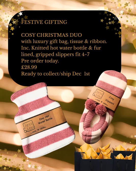 Cosy Winter Duo includes gift bag, tissue & ribbon