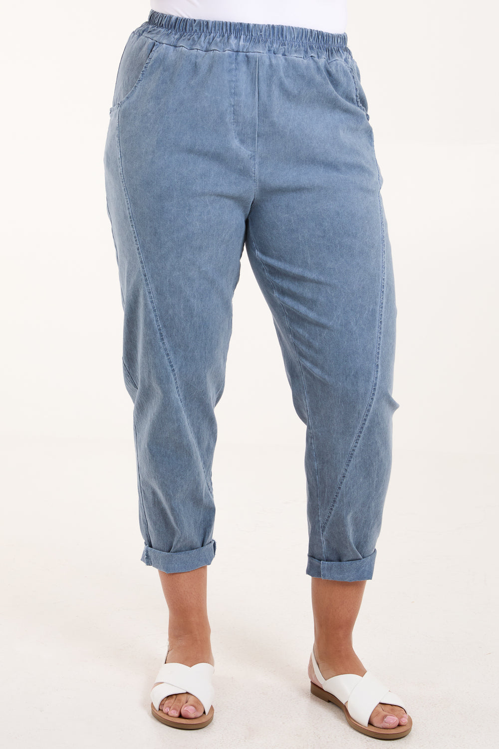Dark Denim Cotton Trousers