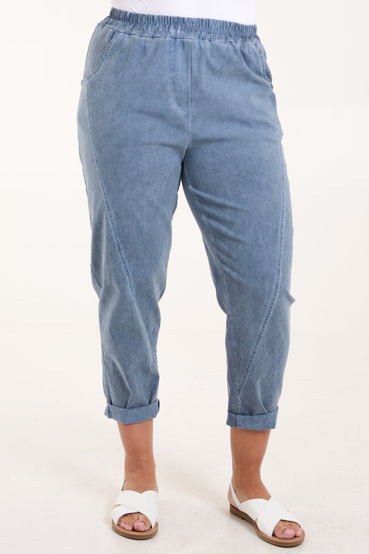 Dark Denim Cotton Trousers