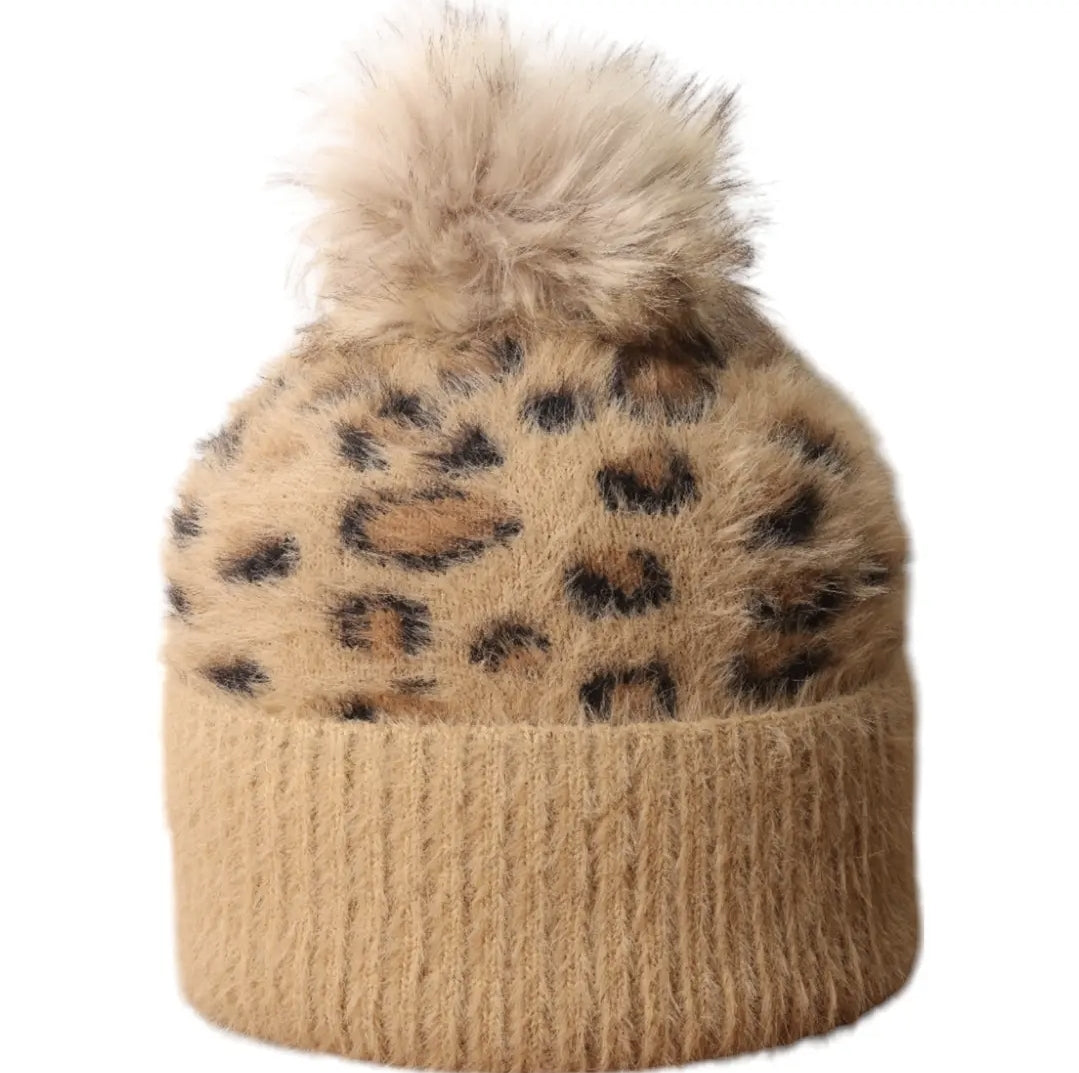 Tan Leopard Fingerless Gloves