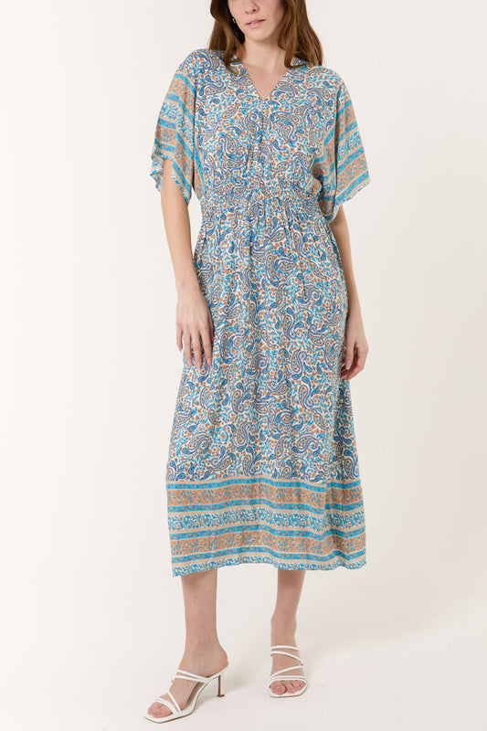 Paisley Angel Sleeve Dress