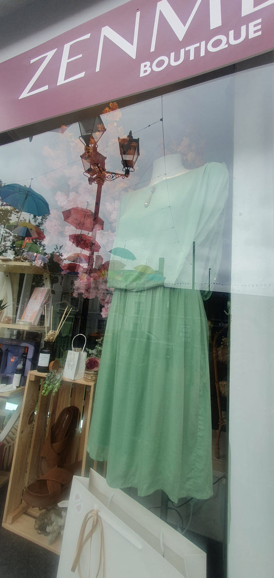 Pistachio Blouson Dress