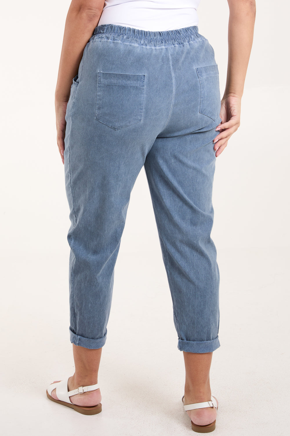 Dark Denim Cotton Trousers