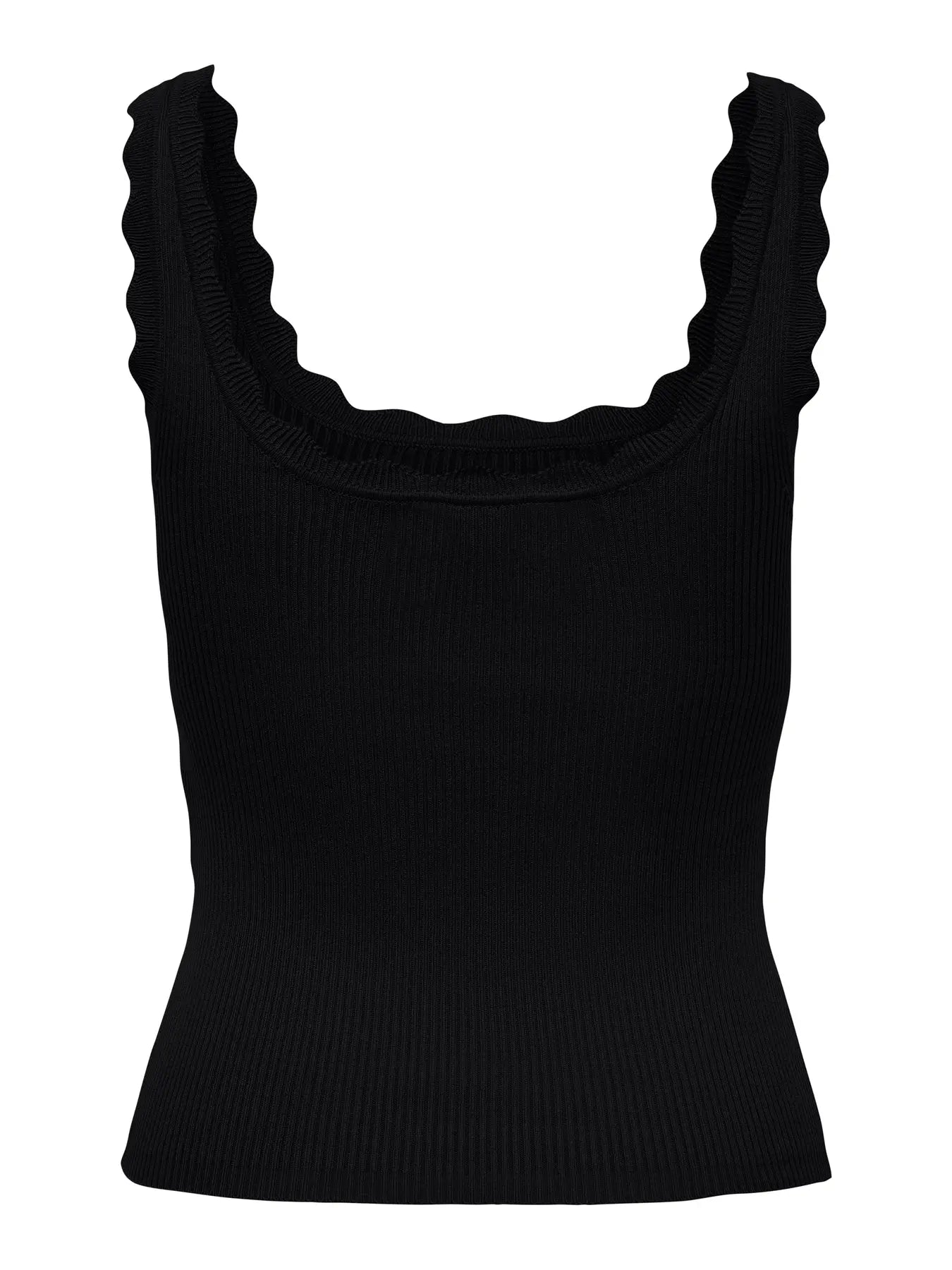JDY Scallop Black Cami Vest Top