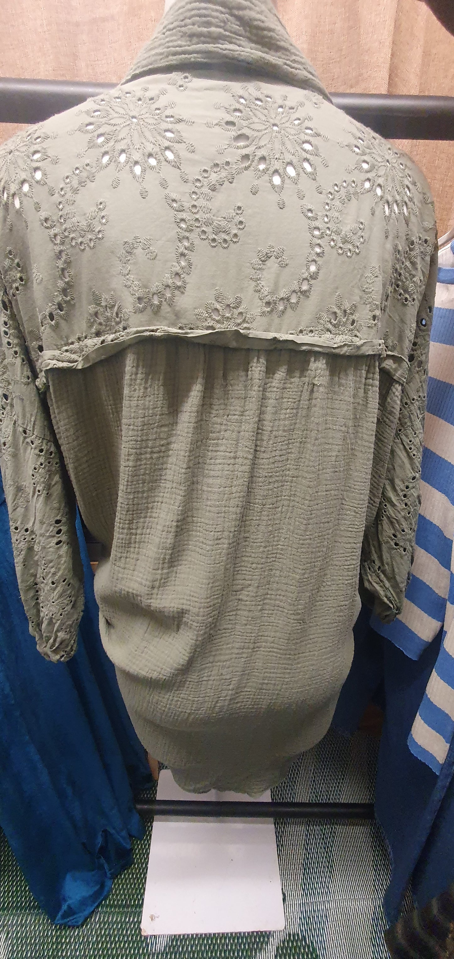 Cheesecloth shirt khaki