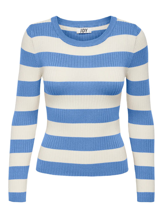 JDY O-NECK PULLOVER KNT in Blue