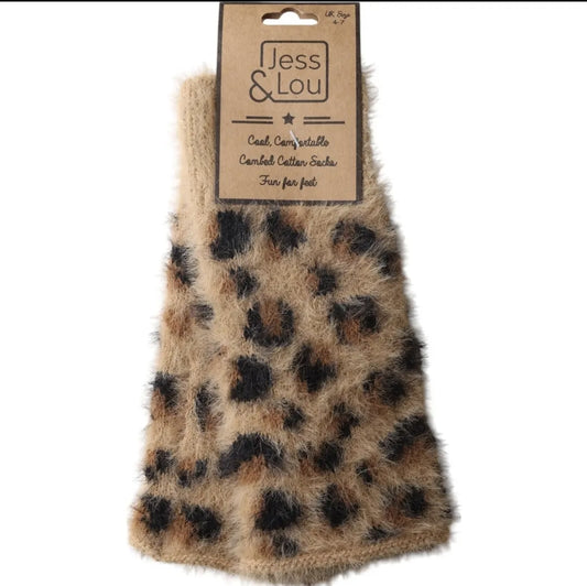 Tan Leopard Fingerless Gloves