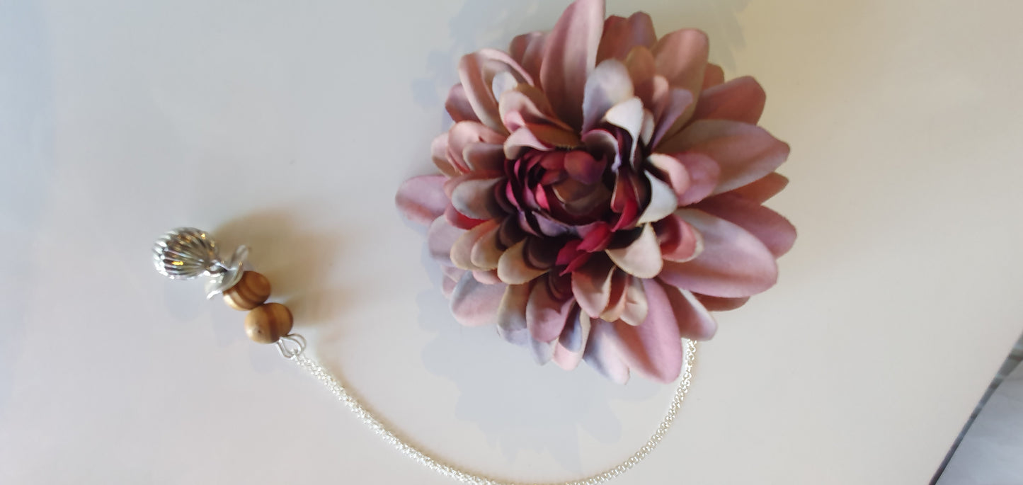 Wooden Drop Pendant Necklace