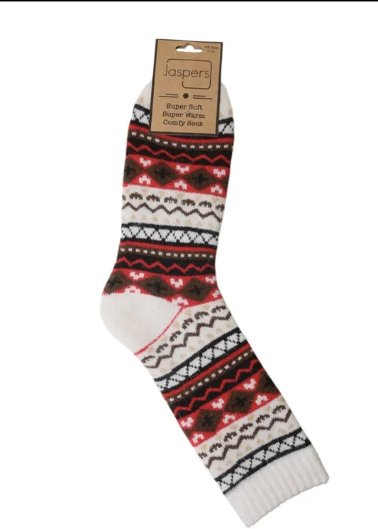 Nordic Red Winter Socks