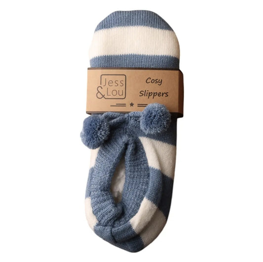 Cornflour Blue Cosy Slippers