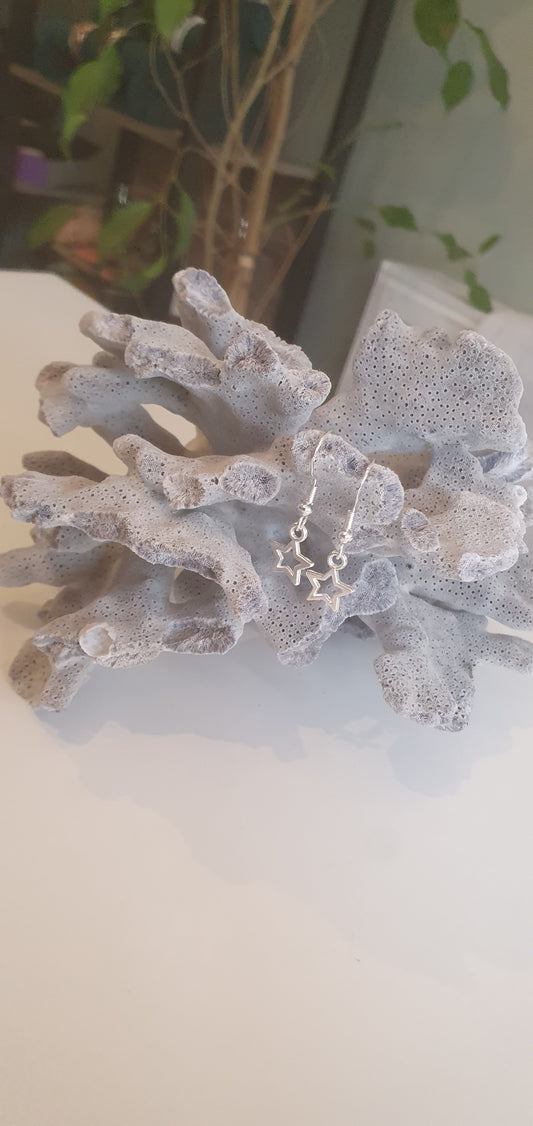 Sterling Silver Hook Star Earrings