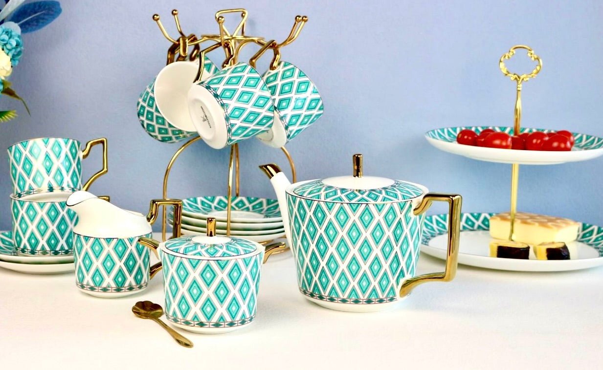 The Edwardian Emerald Bone China Tea Set