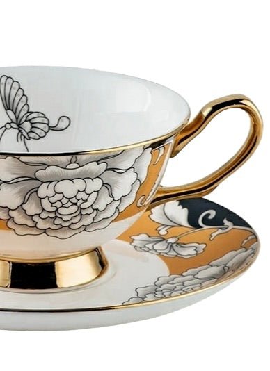 Regal Bloom Bone China Teacup and Saucer